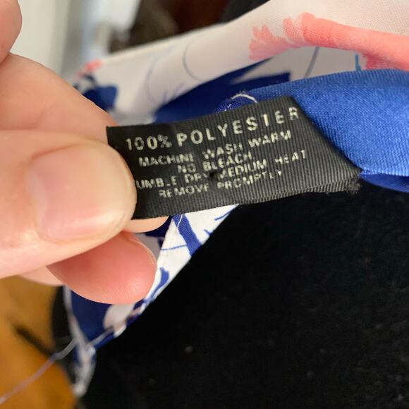 White and Multicolor Watercolor Flowers Euro Summer Oblong Scarf Symphony Scarfs - Picture 9 of 12